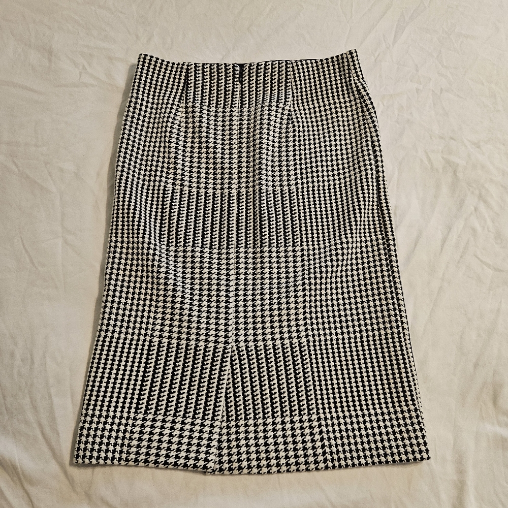 Ann Taylor Factory Houndstooth Pencil Skirt 0P